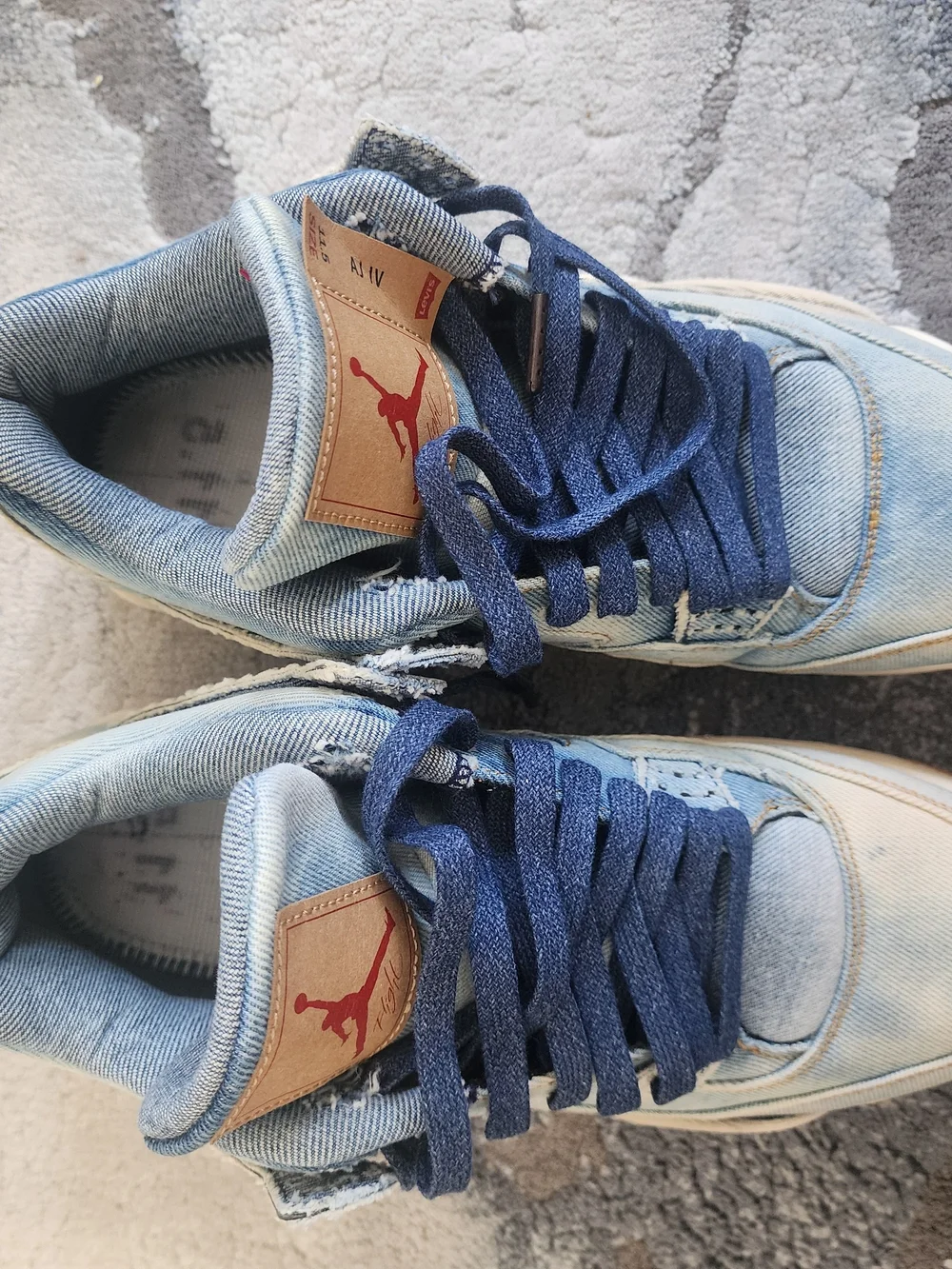 Air Jordan 4 x Levi’s Denim Bleached Custom Sneakers Size 11.5